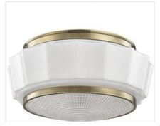 Hudson Valley 3814F-AGB Odessa Flush Mount, 2-Light, Aged Brass - NEW IN BOX