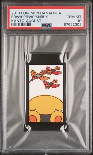 2013 POKEMON HANAFUDA KANTO AUGUST FEAROW/SNORLAX/SPEAROW PSA 10