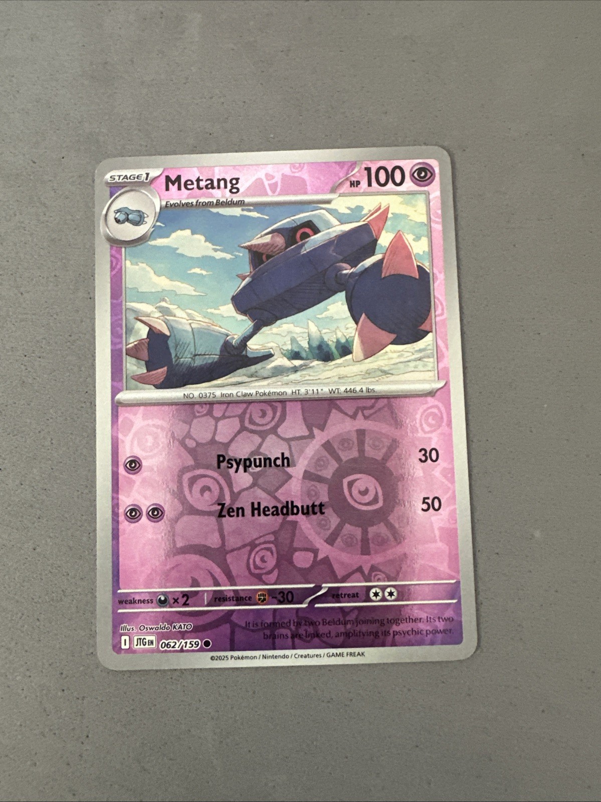 Pokemon TCG * Journey Together 062/159 Metang C REVERSE HOLO * UNG NM FRESH PK