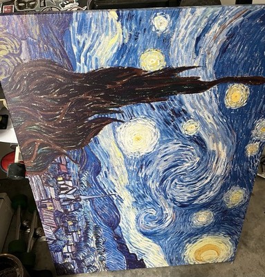 Vincent van Gogh Starry Night Landscape Painting on Canvas Large Unframed