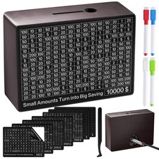 Money Saving Box, Piggy Bank Savings Challenge Box with 8 Goals for Adults  ...