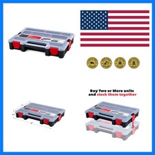 Small Parts Organizer Box Stackable Hardware Storage Case with 20 Compartme...