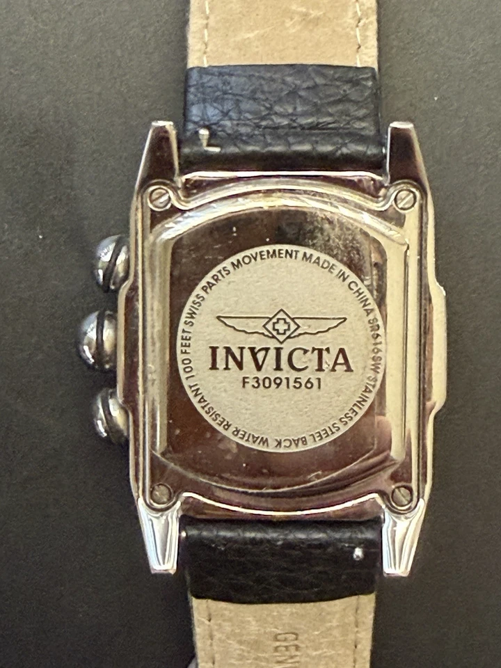 Мужские часы Invicta Lupah 3 циферблат, F3091561, кожаный ремешок, свежий аккумулятор - Изображение 2 из 3