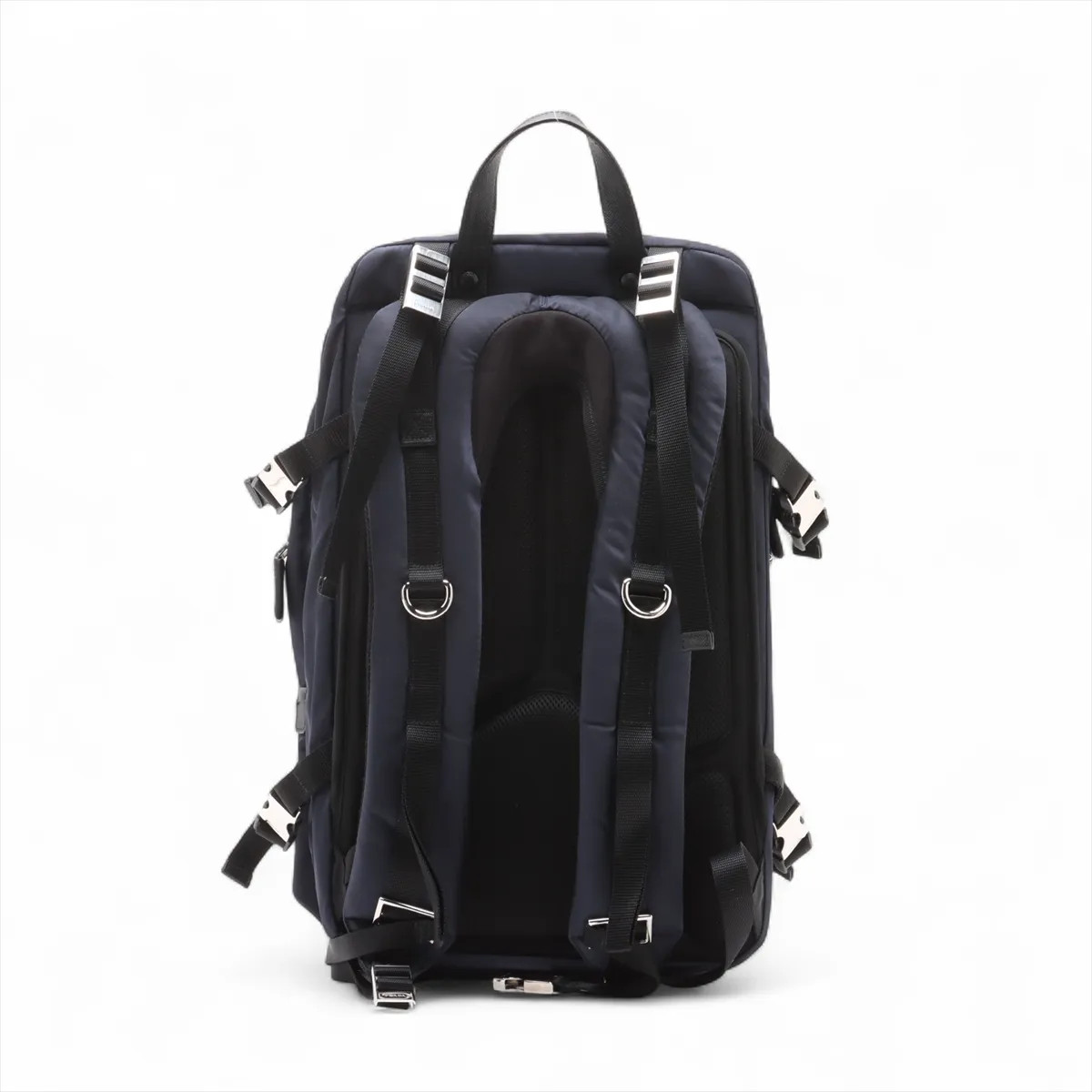 Prada Tessuto nylon x leather Backpack navy x black thumbnail 2