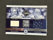 Roger Staubach Drew Bledsoe 2006 Leaf Limited Team Threads Patch  #TTC4 26/100