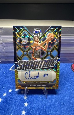 2023-24 Panini Mosaic - Auto Chet Holmgren /8 JERSEY MATCH Black Gold #SS-CHT 🔥
