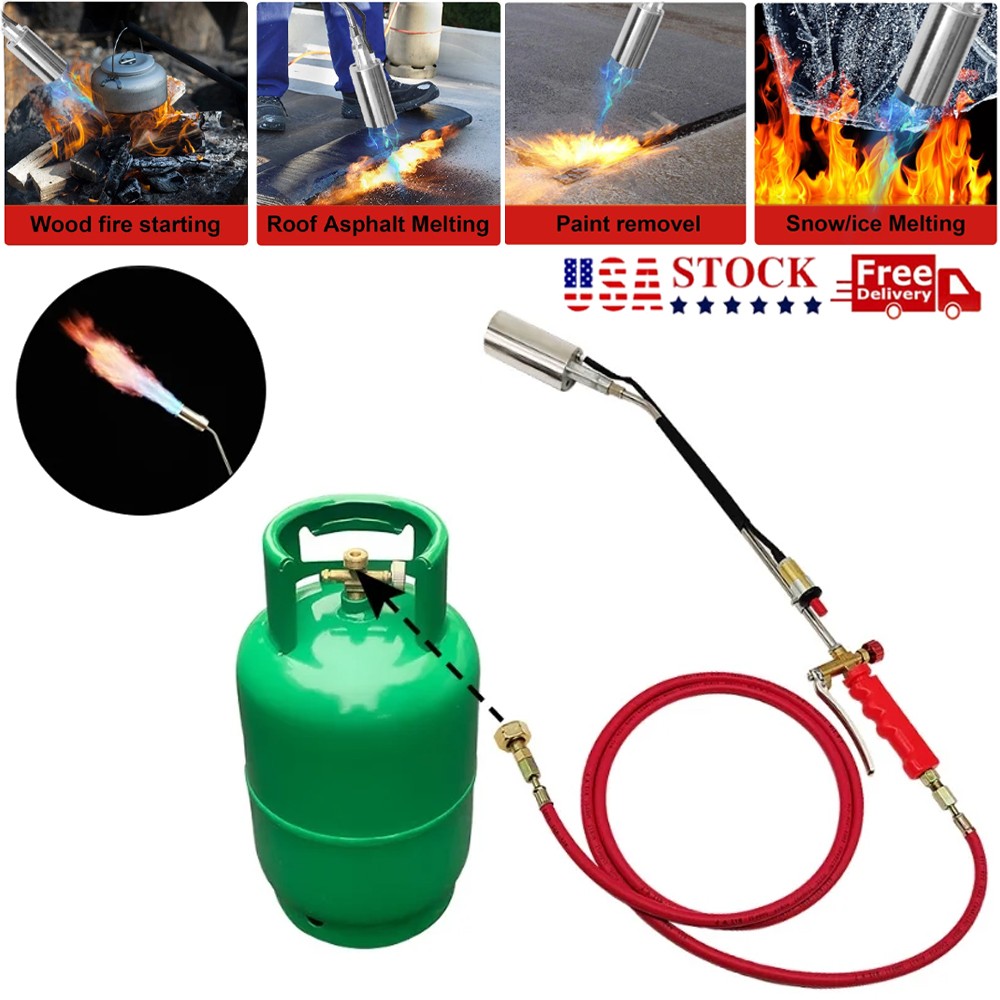 Propane Torch Burner Weed Torch with 79" Hose for Garden Wood Ice Snow Road