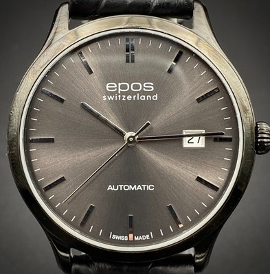   EPOS 3420 Ultra Slim Automatic Swiss Watch ETA 2892 Dark Grey Dial Sapphire