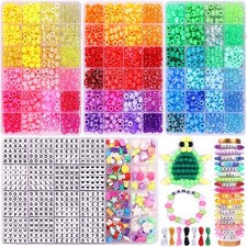 3280 Pcs Pony Beads for Bracelet Making Kit, 72 Colors 4 Boxes Rainbow Kandi ...