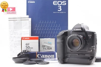 PB-E1 [ MINT w/HOOD] Canon EOS-3 SLR Film Camera EF 50mm f1.8 ll Lens From JAPAN - Photo 1/4