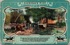 SHERIDAN'S RIDE Still Sprung from Swift Hoofs WEARY TROOPS military ART Postcard