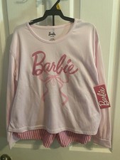 New Girls Barbie 2 Piece Pajamas L 10-12