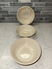 CORELLE~ENGLISH BREAKFAST Soup/Cereal/Dessert 6” Bowls Blue/Pink Stripe-Set of 3