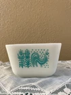 Vintage Pyrex Butterprint Amish Turquoise 501 B Refrigerator Dish 1.5 Cup NO LID