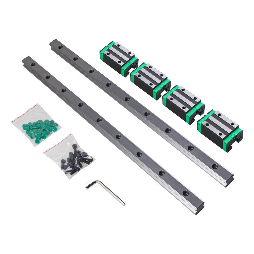 CNCYEAH Lineaire geleidingsset HGR20-300 mm lineaire rail met glijblok SFU1605-350 mm lineaire geleidingsschroef met kogelgeleidingsmoer, BF/BK12, DSG16H, koppeling accessoires voor CNC CNCYEAH Lineaire geleidingsset HGR20-300 mm lineaire rail met glijblok SFU1605-350 mm lineaire geleidingsschroef met kogelgeleidingsmoer, BF/BK12, DSG16H, koppeling accessoires voor CNC