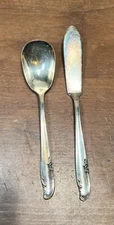 Wm Rogers Mfg Co Allure Teatime Silver plate sugar spoon & butter knife