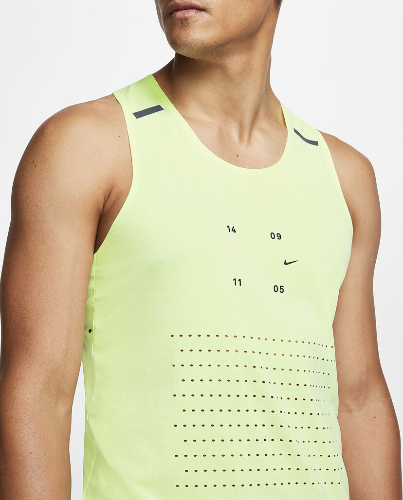 Nike Tech Pack Running Singlet Tank Top Slim Fit Volt Mens
