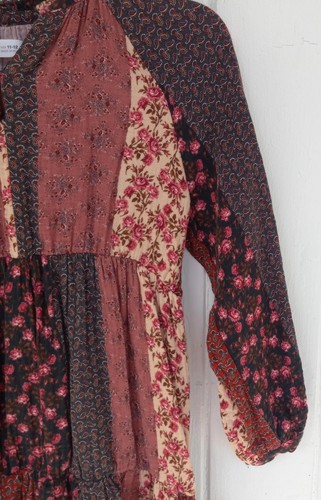 ZARA Girls' Boho-Inspired Mixed Print Cotton Dress Size 11-12  - Picture 7 of 7