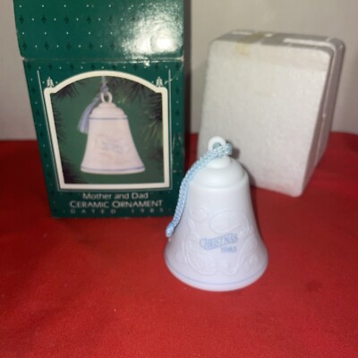 1985 Mother And Dad - Ceramic Hallmark Ornament- In Original Box -Estate Find