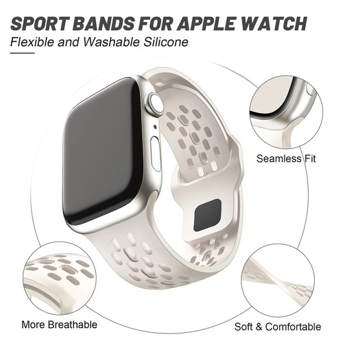 Silicone band For Apple watch Strap 45mm 41mm 49mm 42mm 46mm Sport iwatch band - Picture 2 of 18