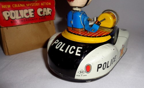YOSHIYA KO POLICE MYSTERY ACTION WIND-UP TIN LITHO VINTAGE TOY JAPAN BOX 1960's - Picture 7 of 12