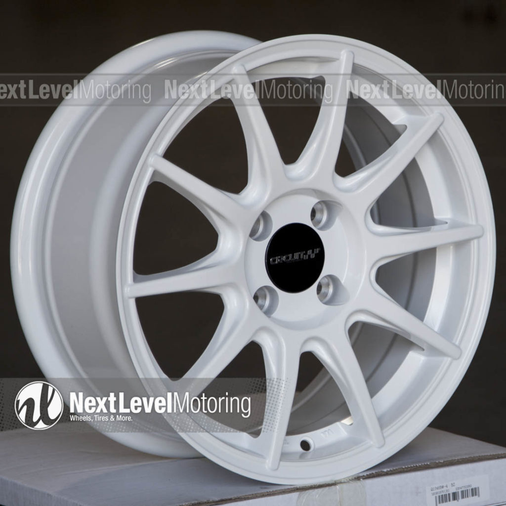 4 Circuit CP41 15x7 4x100 +35 Gloss White Wheels Fits Yaris xB