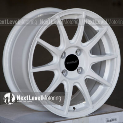 4 Circuit CP41 15x7 4x100 +35 Gloss White Wheels Fits Yaris xB Miata NA NB