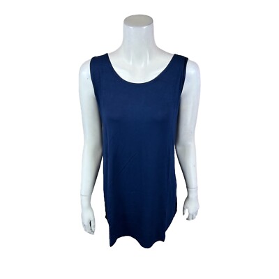 LOGO Layers by Lori Goldstein Rayon Span Top with Curved Hem Ink Large Size