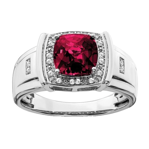 Ruby White Gold Rings for Men