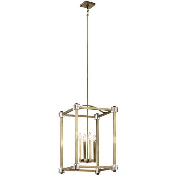 Pendellampe Deckenleuchte HäNgeleuchte Stahl Kristalle Messing B 43,2 Cm-image