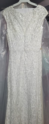 Vestido Largo Formal Lenovia Blanco Boda Baile de graduación Talla M Mediano Para Mujer Fiesta Elegante - Imagen 7 de 13