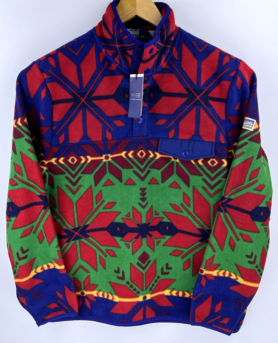 New Polo Ralph Lauren Pullover Fleece Aztec Snowflake Sun