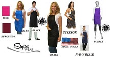 Stylist Wear HAIRSTYLIST BARBER Crinkle Nylon APRON Pocket Water Hair Resistant