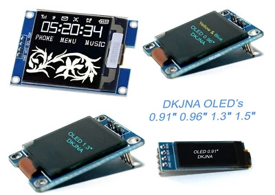 UNBRANDED / GENERIC 0,91" 0,96" 1,3" 1,5" OLED I2C weiß blau SSD1306 SH1106 SH1107 Display Arduino