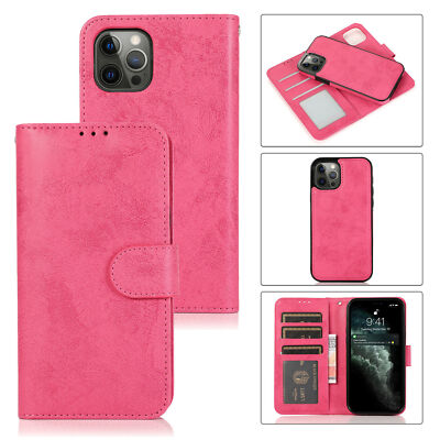 Detachable Card Wallet Phone Case For iPhone 12 11 13 14 15 Pro Max XR XS 7 8 SE