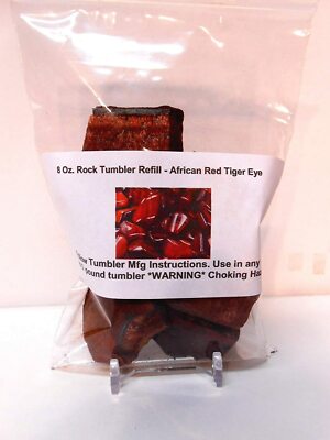 Rockhound's First Choice Rock Tumbler Gem Refill Kit - African RED Tiger Eye 8oz