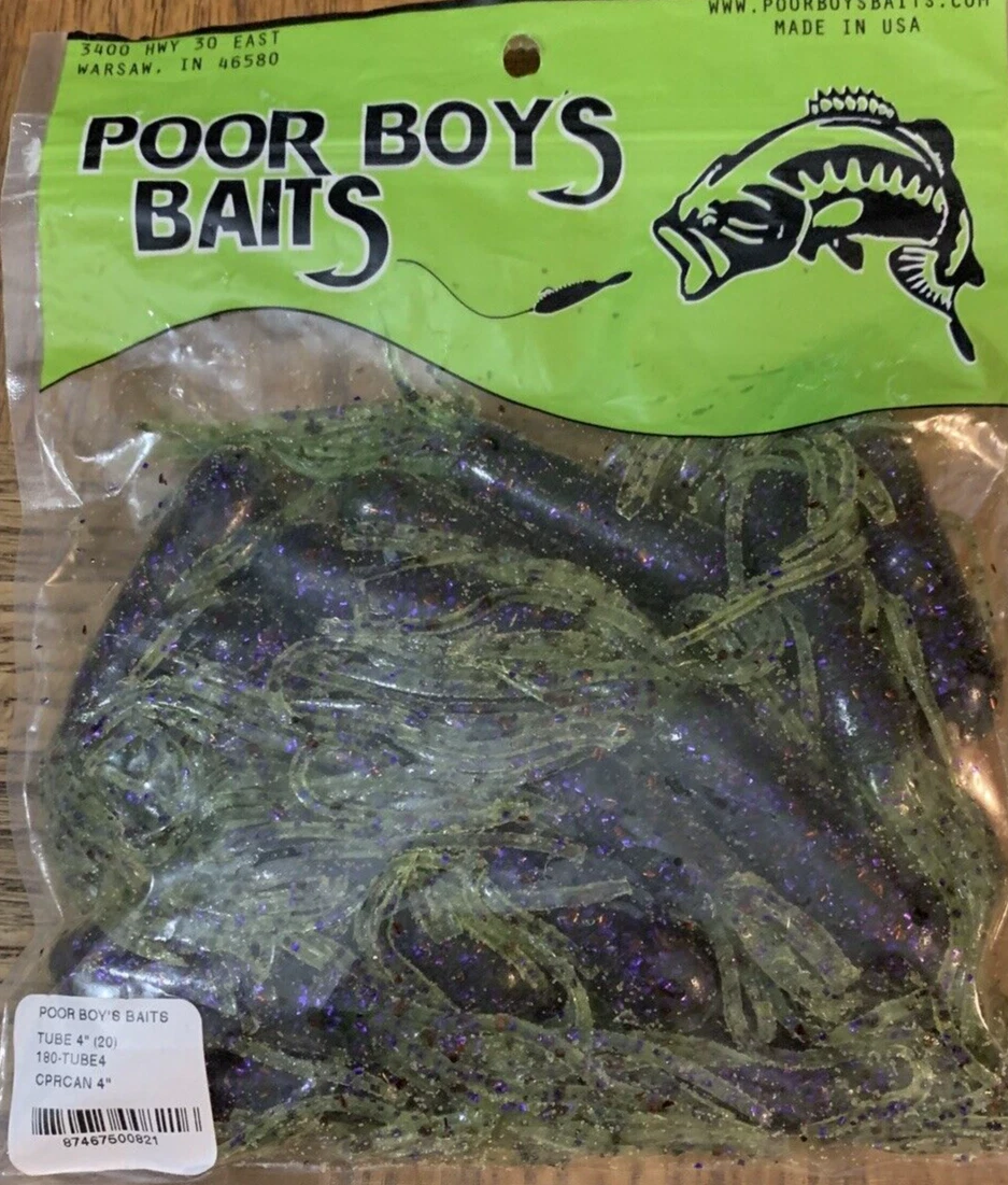 Pack De 20 Tubes PoorBoy 4″ – Appâts Souples Pour Pêche En Eau Douce