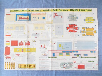 1952 Lionel Trains Action Models Large Paper Cutouts Toy Trains