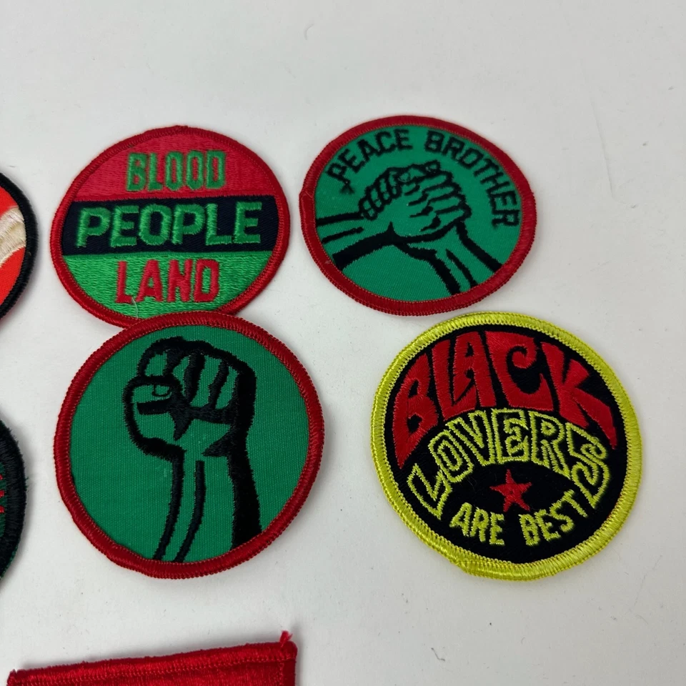 Vintage 70s Embroidered Patch LOT OF 7 Black Power Panthers Sew-Ons Novelty USA - Image 3 of 4