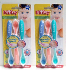 6PC NUBY BABY INFANT HOT SAFE SPOONS, SOFT EDGE 0 Months , BPA FREE -LOT 2 PACKS