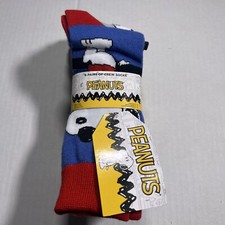 Peanuts Snoopy 6 Pairs of Mens Crew Socks Bra...