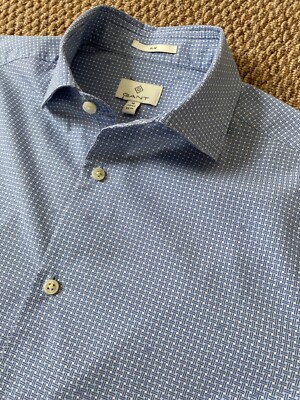 GANT SLIM FIT ALL OVER BLAU ''G'' LOGO LANGARM HEMD M MEDIUM