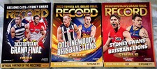 2022, 2023, 2024 AFL GRANDFINAL RECORDS MAGAZINES LOT LIONS, CATS, SWANS, MAGPIE