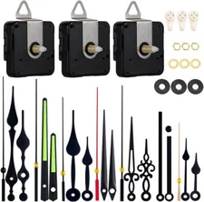 EMOON 3 Pieces Silent Clock Mechanism Replacement Kit, Size1-3pack, Black 