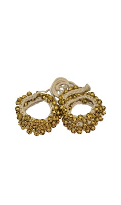 50 Pairs White Cotton String Ghungroo Ankle Bells-Traditional Indian Dance Bells