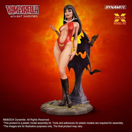 X-Plus 1/8 Scale Vampirella with Bat Shadows Plastic Model Kit NEW - Picture 6 of 12