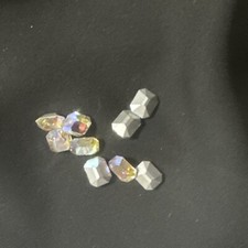 Swarovski Crystals 9 loose stones lot AB silver foiled rectangle shape vtg