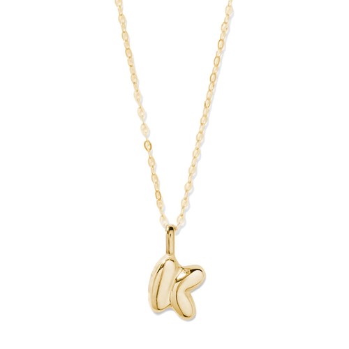 Collar colgante burbuja letras oro amarillo 14K - Imagen 9 de 13