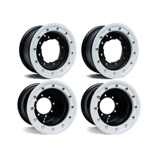 TRX 450r 400ex Front   Rear Wheels Beadlock 10x5 9x8 Alba Racing OEM Matte BW 32