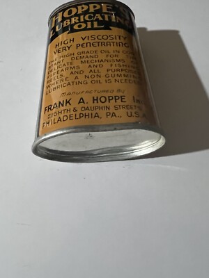 Vintage HOPPE'S Lubricating Oil Oiler Oil Can LEAD TOP Very Nice